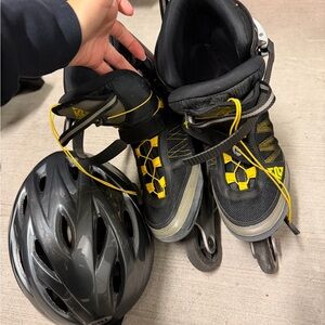 Black and Yellow Rollerblades